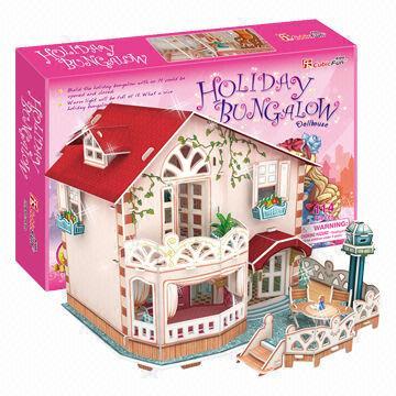 Doll house toy set with LED light inside