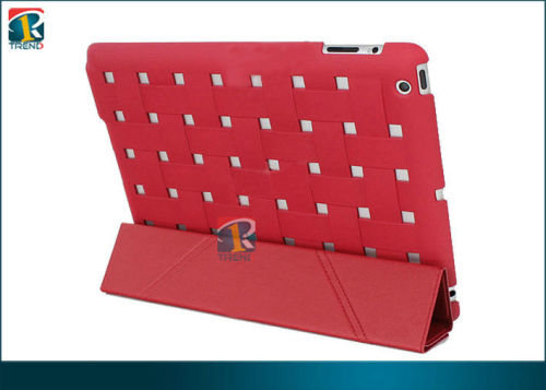 Pink, Red, Yellow, Black Fold Stand Leather Case For Ipad 4 Protective Covers Tc-ipd4-l001