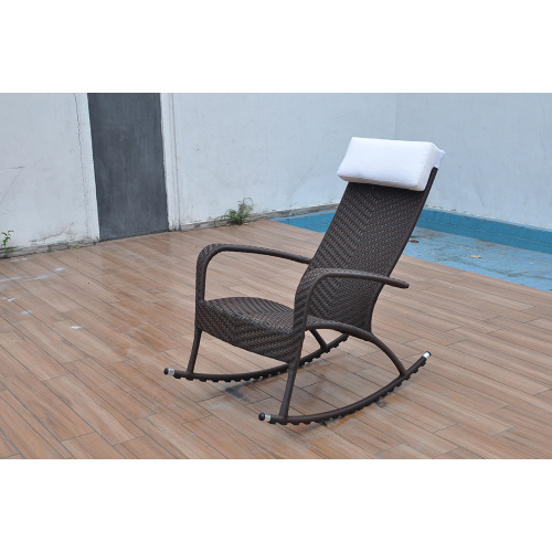 UV-proof outdoor wicker sun lounger with wheel