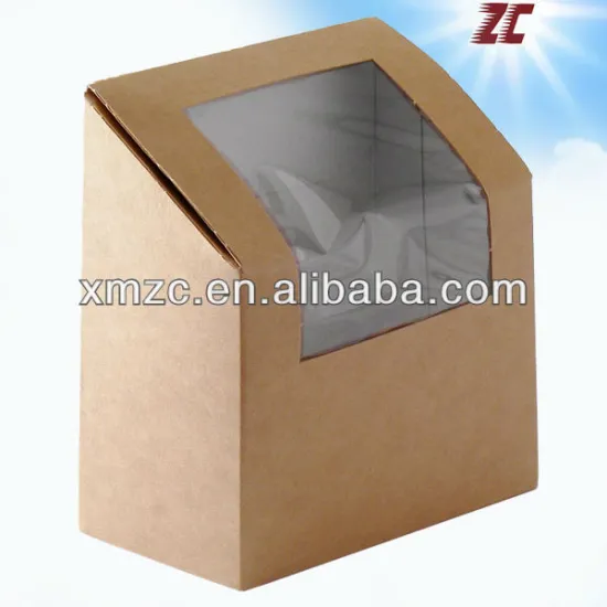 Factory Direct Sale Small Brown Kraft Paper Box with PVC window