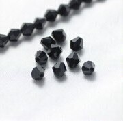 2014 new 4mm jet black Crystal glass Bicone Beads for jewelly