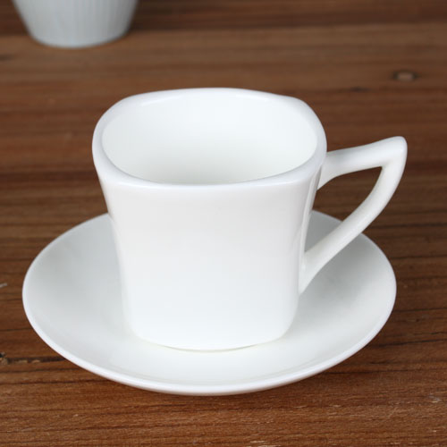 square 6 oz cup and saucer