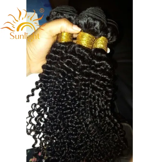 Sunlight 12a grade virgin human hair blend bundles kinky curly kinky straight frontal lace closure