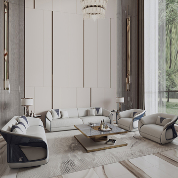 Modern White Italian Luxury Sofa Set for Villa Living Room Furniture