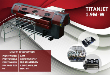 Titanjet 1902-W roll & flatbed printer with DX5 printhead, 4 colors
