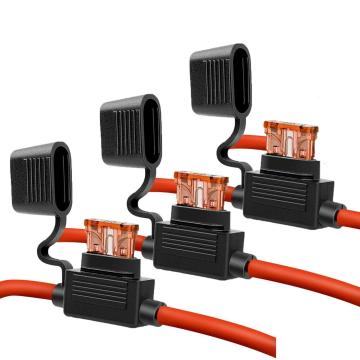 12V-24V Car Inline Blade Fuse Holder for 10 AWG Wire - Heavy Duty