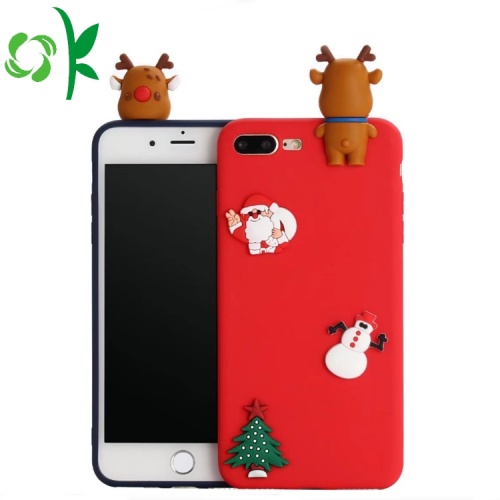 Julklapp 3D Lovely Soft Silicone Phone Shell