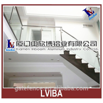 Modern indoor glass railing for stairs