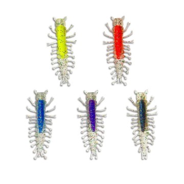 5cm to 6cm Bionic TPE Soft Plastic Polypod Worm Lures with Paddle Tail