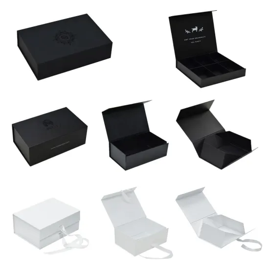 Custom Colorful Magnetic Folding Hamper Box with Ribbon