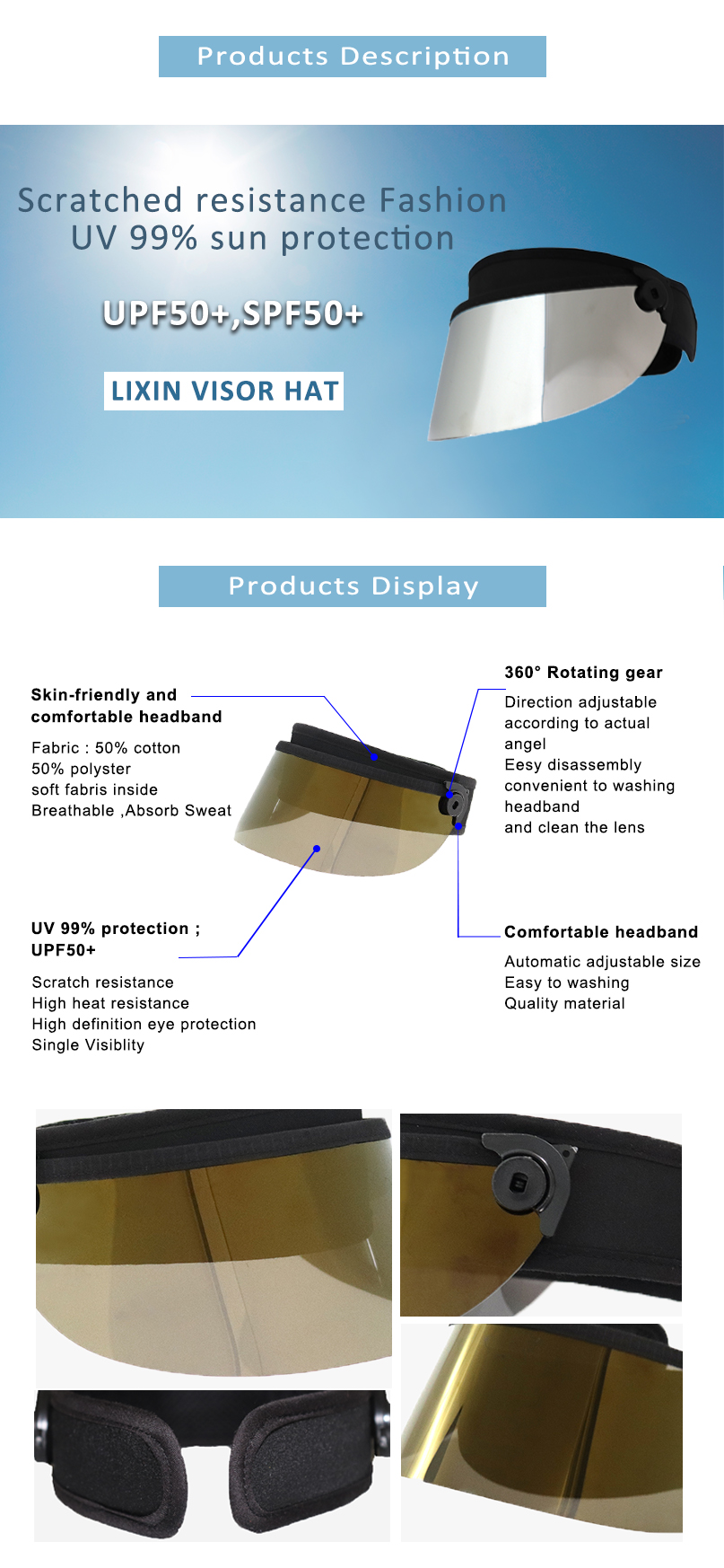 Wholesale Fashion Visor Uv Protection Golf Visor Hat