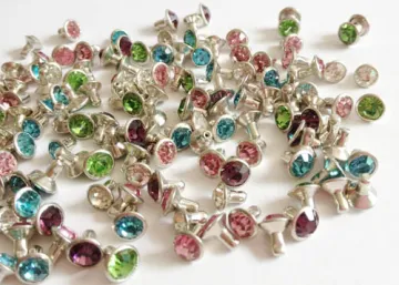 Colored Rhinestones Rivets with Round Bottom