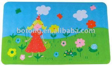 Rectangle girl PVC Bath Mat with printing