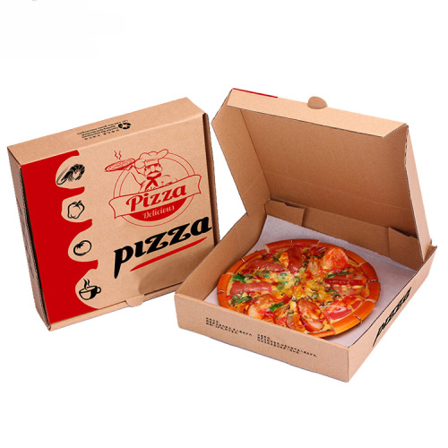 Anpassad logotyp 6in/8in/12in Brown Kraft Korrugerad pizzabox