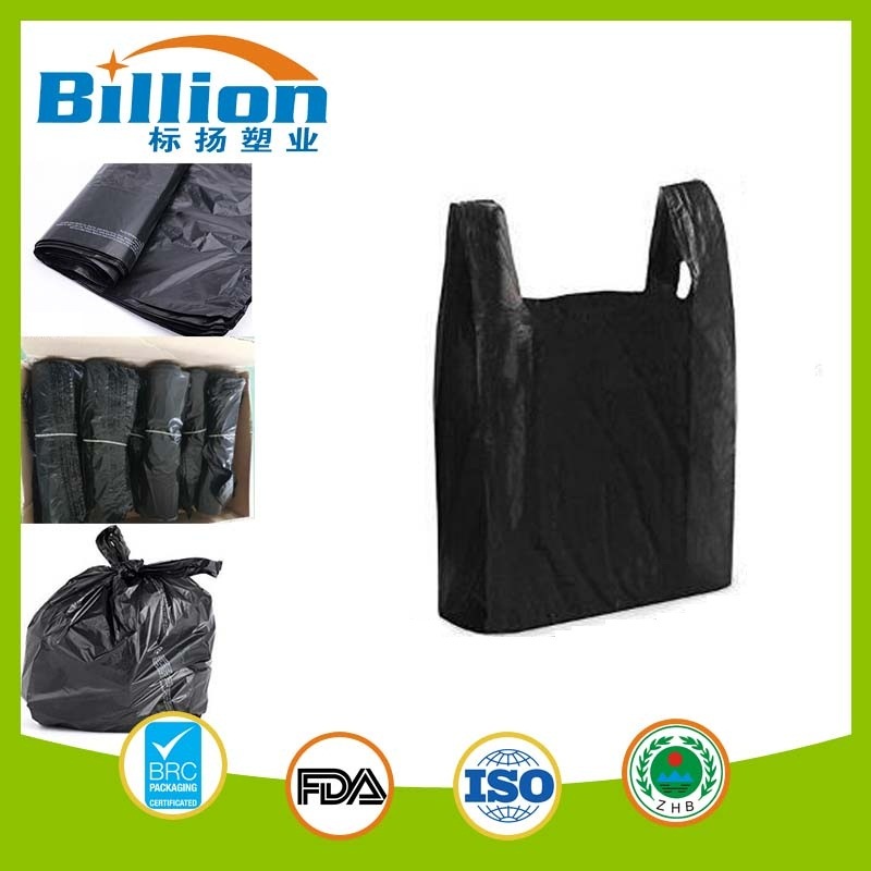 Black Plastic Garbage T Shirt Clear Custom Packaging Deli Saddle Bag