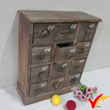 Shabby Chic Wood Cabinet with Drawers