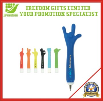 Custom Logo Promotional Finger Sign Ball Pen (FREEDOM-HL05)