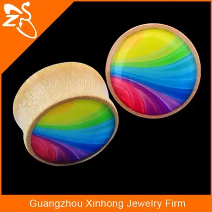 fashion design wholesale organic wood mushroom ear plug
