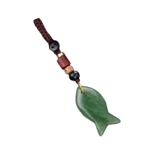 Green Aventurine Fish Pendant Woven keychain Accessories