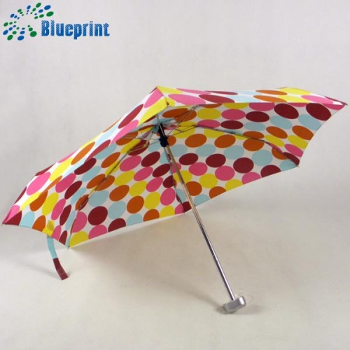 Dots Printing Lightweight Ladies Fashion 5 Fold Mini Umbrella