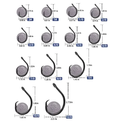 Mustad Circle Hook Olecranon Tip Hook for Squid Jig Fishing Gear