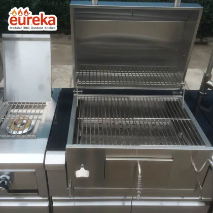 Large Trolley Gas Bbq Grill Charcoal Kitchen Grilled Kitchen Island