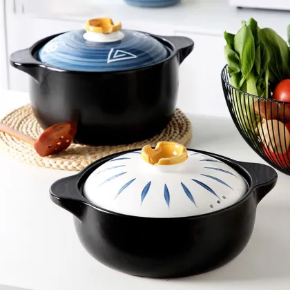 Japanese Style Ceramic Soup Casserole Stew Pot