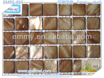 Dyed brown chinese fresh water shell mosaics washroom bathroom wall tile