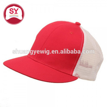 6 panel Cotton Twill Fabric Mesh Cap with flat bill