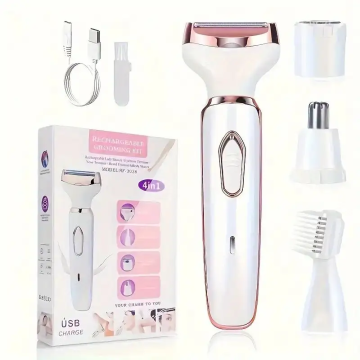 Electric Lady Rabing Epiperator - 4 in 1 Belle Beauty Dermaplaning Strumento per esfoliazione del viso e rimozione del fuzz