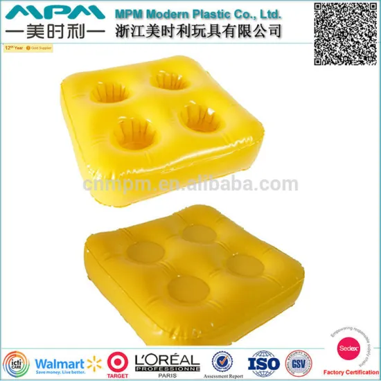 OEM floating pvc inflatable cup holder