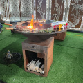 Outdoor corten steel european BBQ grill metal barbecue