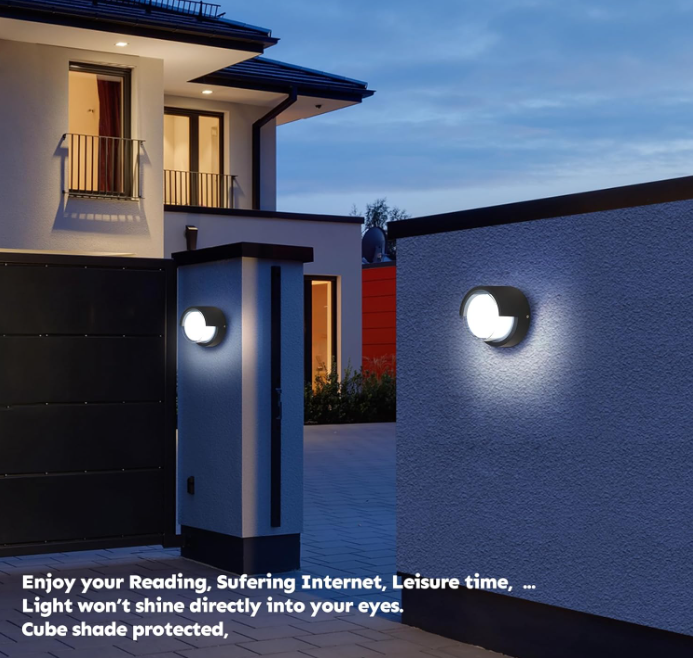 Garden/terrace waterproof circular wall-mounted lamp