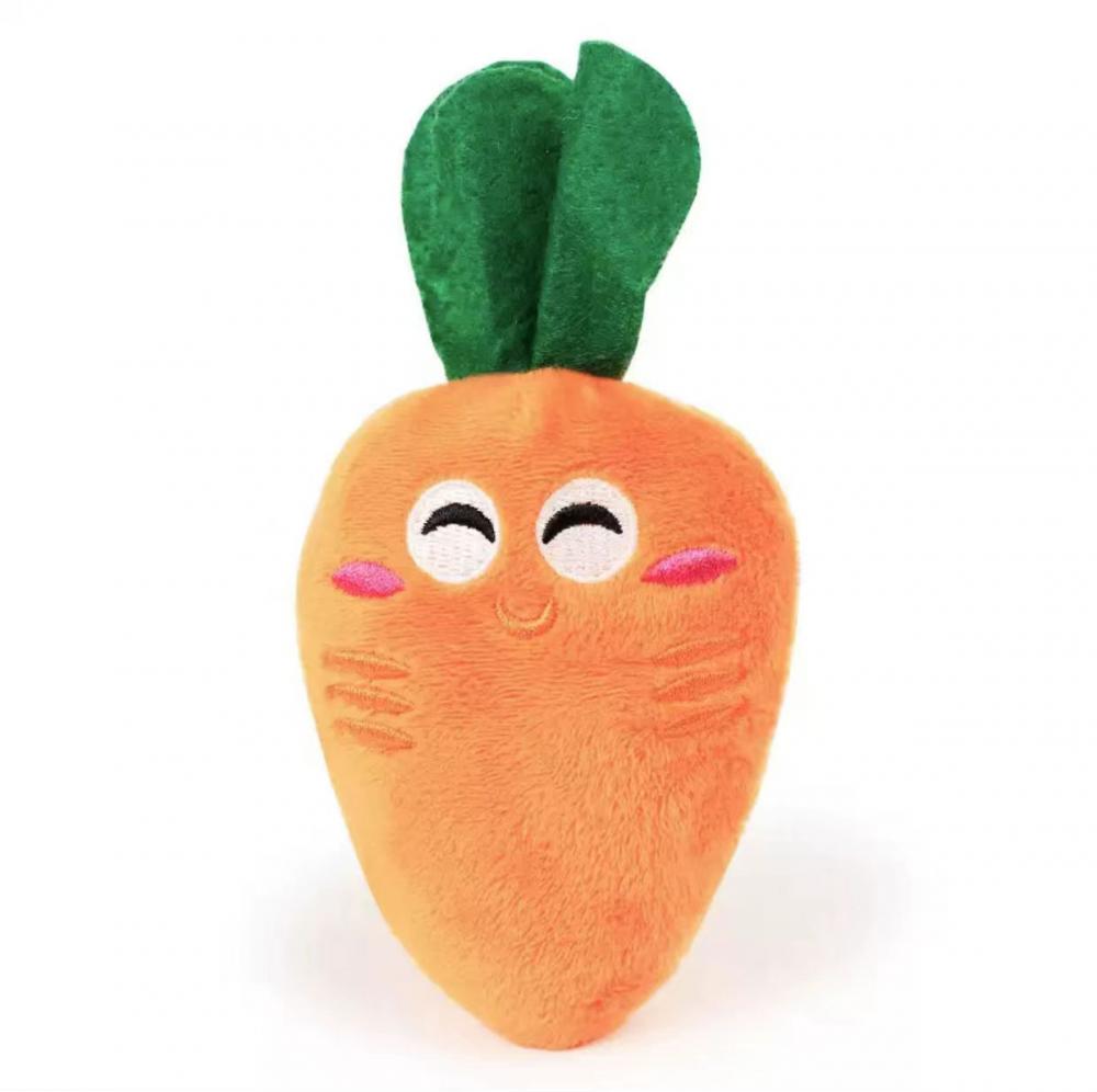Juguete de peluche para mascotas de peluche de vegetales de muñeca de zanahoria