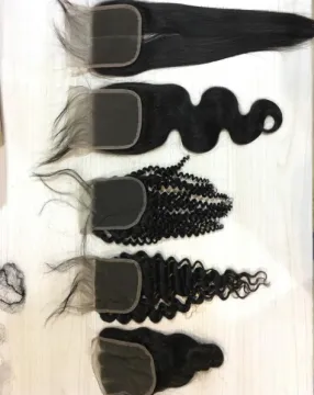 Hot Sale 4x4 5x5 6x6 7x7 Swiss Lace Closure 100% Brazilian Human Hair Transparent Lace Closure,HD Lace Closure frontal