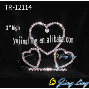 Wholesale Fashion Cheap Crystal Heart Pageant Crown