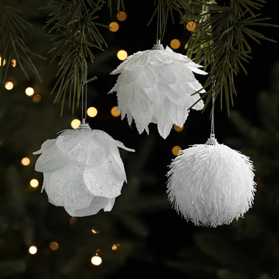 Foam Christmas Balls White