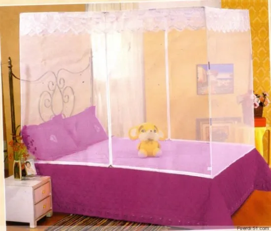 pink rectangle mosquito net