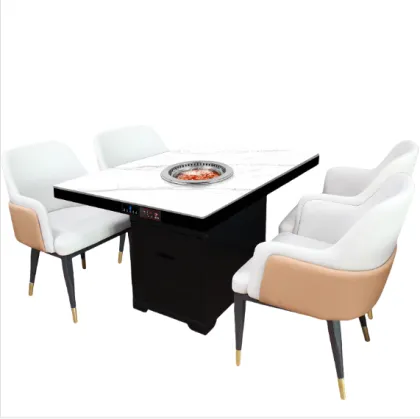 square smoke free multi person hot pot table