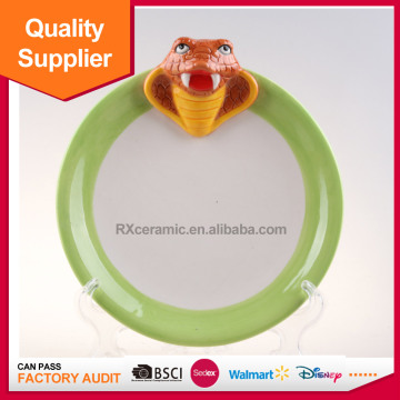 3D handpainted porcelain animal biscuit dish