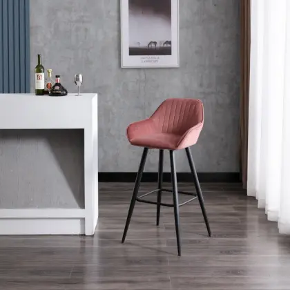 modern look bar chairs velvet surface bar stool
