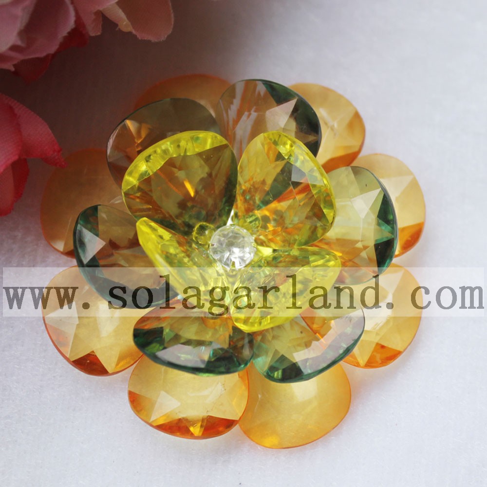 Acrylic Crystal Teardrop Bead Flower