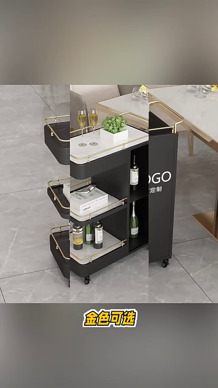 Elegant Push Cart for Catering and Beverage Service