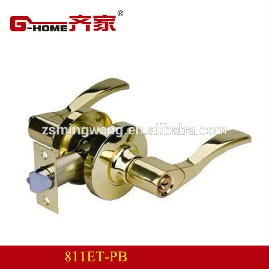 tubular 7 pin lock polished brass handle lock