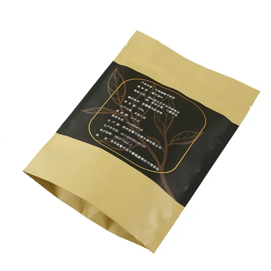 Best Selling Kraft Paper Bag Packaging Bag For Nut Tea Snack Candy With Zipper Custom Printed