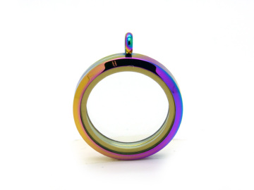 Plain 30MM rainbow color locket pendant