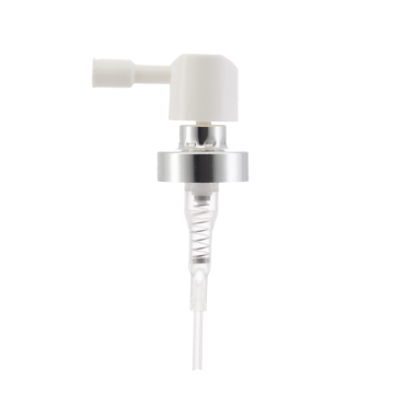 FEA 20 shiny silver crimp pump with long nozzle sprayer