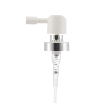 FEA 20 shiny silver crimp pump with long nozzle sprayer