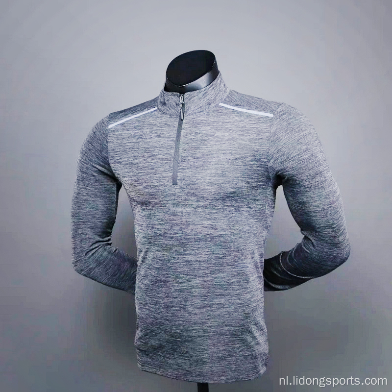 Aangepaste training Fitness Bodybuilding Half Zip Running T-shirt