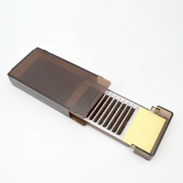 Frosted Brown Sliding Eyelash Box for Individual Lashes - Factory Supply